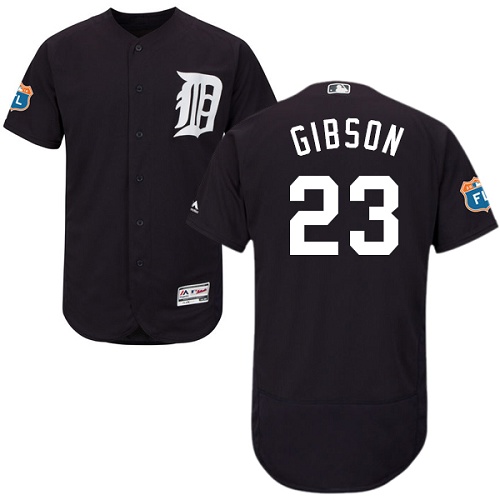 Tigers #23 Kirk Gibson Navy Blue Flexbase Authentic Collection Stitched MLB Jersey